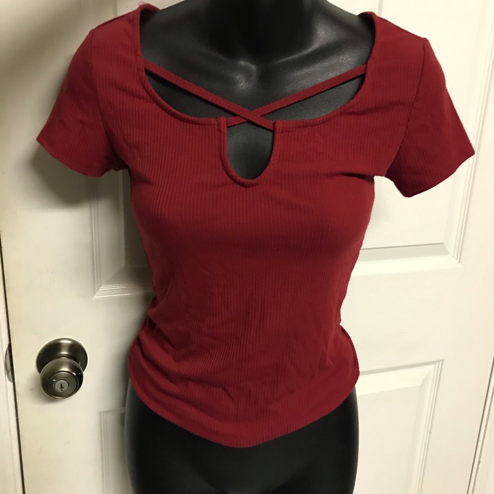 Red Aeropostale Crisscrossed Top